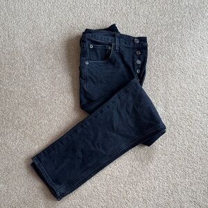 Agolde Black Riley Cropped High Rise Jeans